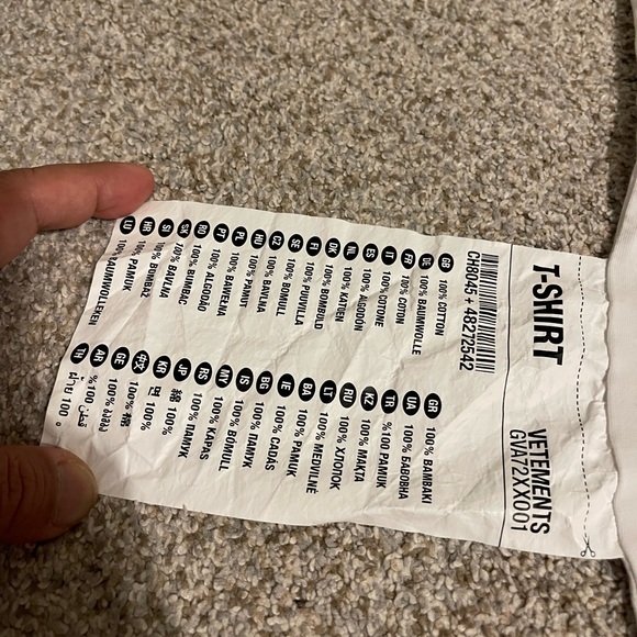 Vetements Pink Logo Label T Shirt White - Picture 5 of 10